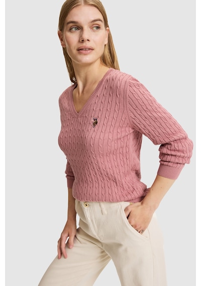 U.S. Polo Assn. Kadın Orkide V Yaka Basic Kazak 50327575-vr221