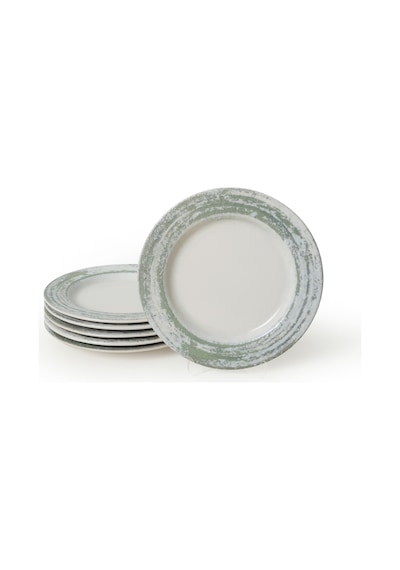 Keramika Vintage Green Assos Pasta Tabağı 22 Cm 6 Adet Yeşil