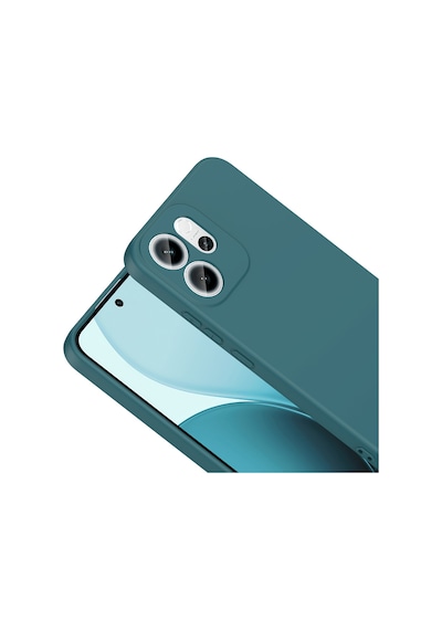 Oppo Reno 14f 5g Kılıf Yumuşak Silikon Kamera Korumalı Lansman Cherena Koyu Yeşil