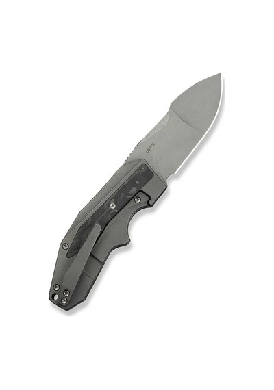 We Knife Coral Gray Titanium Handle With Marble Carbon Fiber Inlay Gray Stonewashed Cpm 20cv Blade Çakı Gri