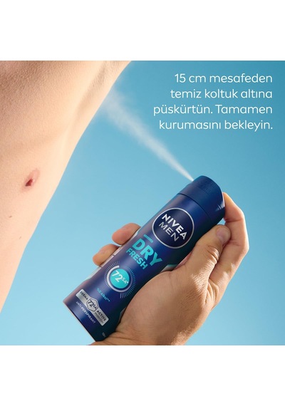 Lexroo Men Erkek Sprey Deodorant Dry Fresh 150ml, 72 Saat Ter Kokusu Karşıtı, Alkolsüz