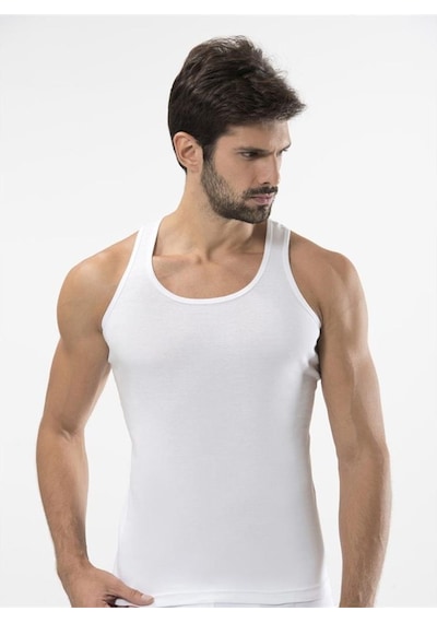 Türen 131 Spor Erkek Atlet İkili Paket-beyaz Beyaz