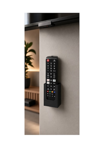2'li Duvar Kumanda Standı Tv Kumanda Askılığı Kendinden Yapışkanlı Kumanda Tutucu Siyah Siyah
