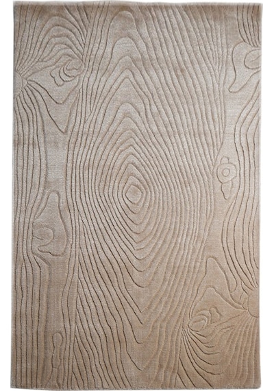 Çam Halı Emboss Jr 06 Bej Modern Desen Yeni Zellanda Yünü Ve Viskon El Dokuması Halı - 130x190 Bej