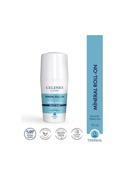 Celenes By Sweden Tüm Ciltler İçin Thermal Roll-On Deodorant 75 ML