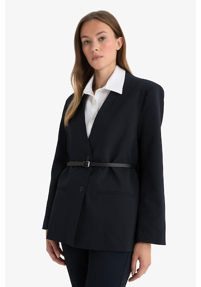 Defacto Regular Fit Ceket Yaka Blazer Ceket F6104ax25aunv243 Lacivert