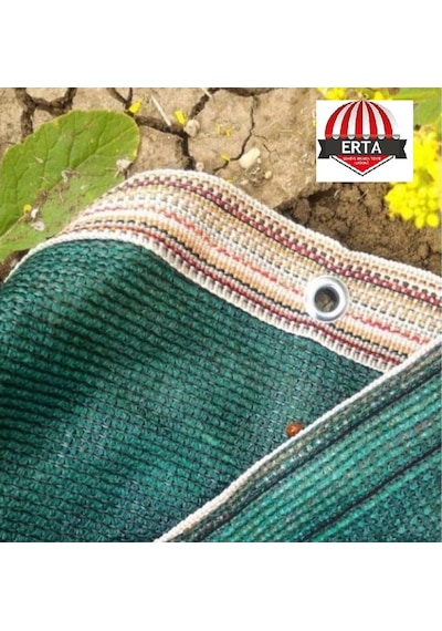 9.5 Metre X 3 Metre %95'lik Gölgelik File 300 Grm 1. Kalite İşçilik'li Halkalı Kemerli Yeşil