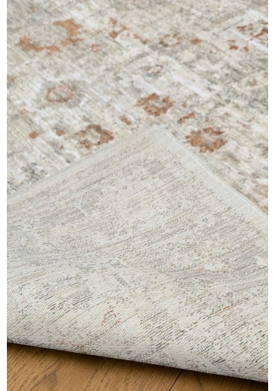Vivanni Home Ashlynn Polyester Vintage Halı Pamuk Atkı Tabanlı Modern Dokuma Ev Halısı Bej Rust
