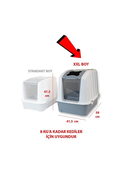 Xxl Kapalı Tuvalet+ Taşıma Sepeti+yatak+tırmalama+paspas+3 Katlı Oyuncak Kedi Başlangıç Seti-xx