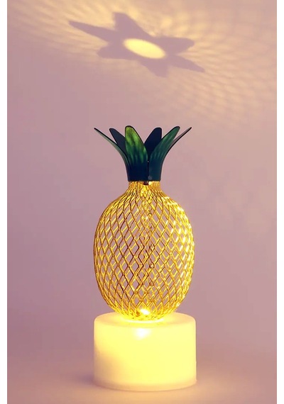 Şirin Gece Lambası Minik Gold Ananas Dekoratif Led Lamba Tekli Gold