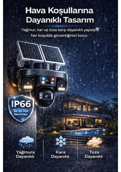 Ok335 12mp 4 Kameralı 4g Solar Güvenlik Kamerası Aov Gece Görüş 128gb Hafıza Kartı + 1 Yıl İnternet