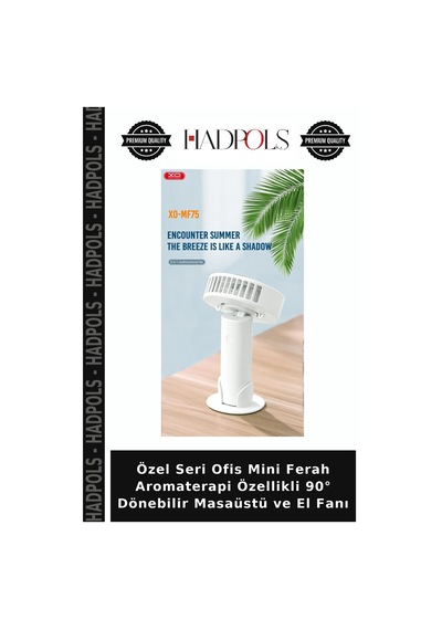 Özel Seri Ofis Mini Ferah Aromaterapi Özellikli 90 Dönebilir Masaüstü Ve El Fanı