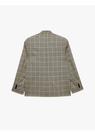Koton Uzun Kollu Cepli Düğmeli Ekose Desenli Kruvaze Yaka Blazer Ceket Kahverengi Ekose 7wak50161uw Koton Uzun Kollu Cepli Düğmeli Ekose Desenli Kruvaze Yaka Blazer Ceket Kahverengi Ekose 7wak50161uw