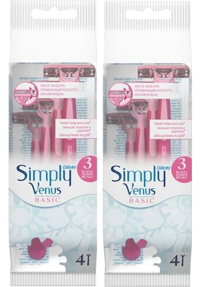 Gillette Simply Venüs 3 Tıraş Bıçağı 4'lü x 2