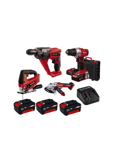 Einhell Kit14 18V Li-ion 4 Akülü Taşlama + Dekupaj + Matkap Seti Einhell Kit14 18V Li-ion 4 Akülü Taşlama + Dekupaj + Matkap Seti