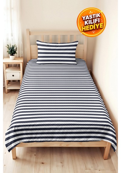Çizgili Lacivert Genç Odası Tek Kişilik Pike Takımı - Modern Beyaz 160x220 Cm Kapitone Yatak Örtüsü Günbatımı Perde Solgunluğu Çizgili Lacivert Genç Odası Tek Kişilik Pike Takımı - Modern Beyaz 160x220 Cm Kapitone Yatak Örtüsü Günbatımı Perde Solgunluğu