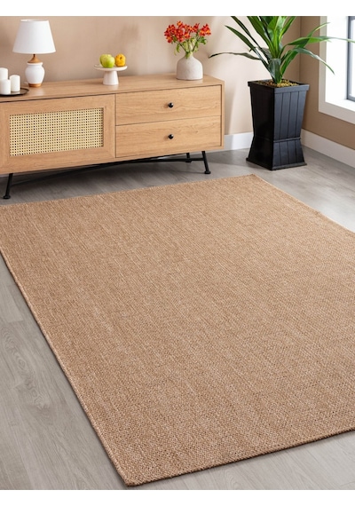 Saraz Halı Srz-0604 Jüt Tabanlı Hasır Dokuma Örme Bohem Antialerjik Halı Kilim Hasır Renk