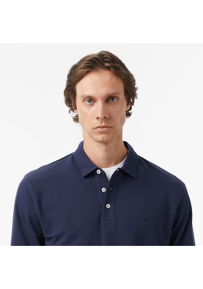 Nautica Erkek Lacivert Classic Fit Uzun Kollu Polo Yaka T-shirt Düz K57042t Lacivert