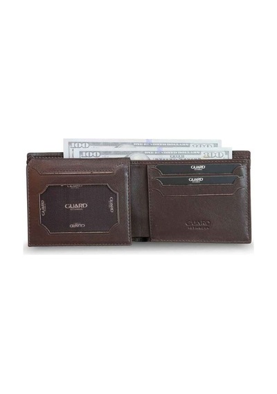 Guard Kahverengi/yeşil Örgü Desenli Hakiki Deri Erkek Cüzdan // Grd260225wt1077 Diğer