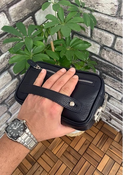 Guard Leather Guard Lacivert Hakiki Deri Şifreli El Çantası Çok Renkli