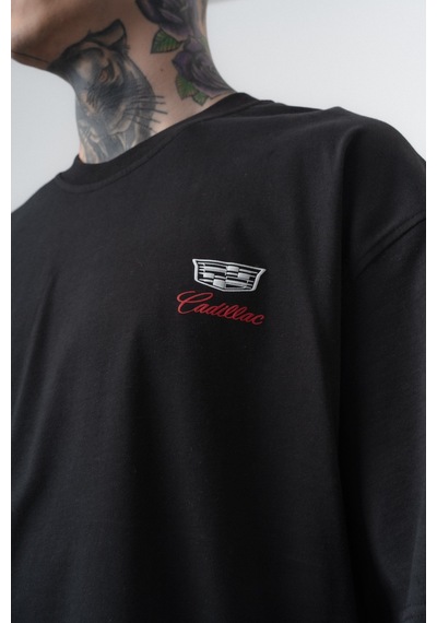 Respire Erkek Cadillac Baskılı Oversize T-shirt Siyah