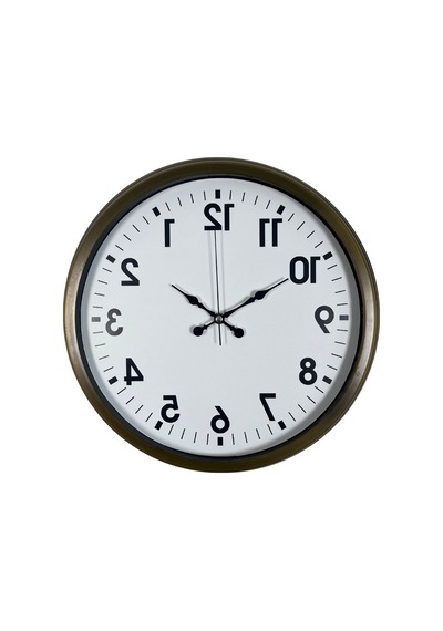 Eskitme Ters Zaman 40 X 40 Cm Metal Duvar Saati Diğer