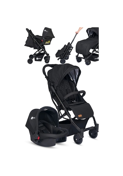 Mimma Baby Black Drone Sky Travel Kabin Sistem Bebek Arabası