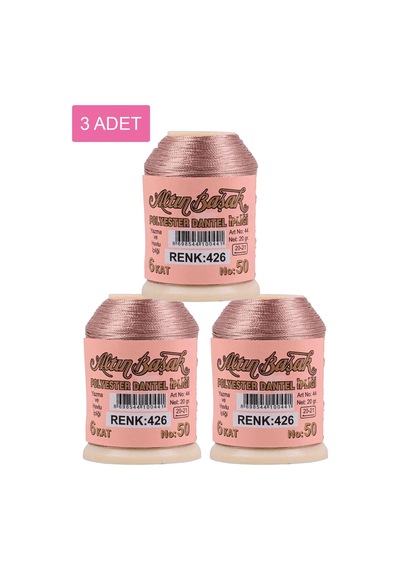 3 Adet Altınbaşak Oya Ve Dantel İpi 20 Gr - Royaleks - No: 426