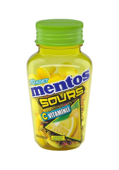 Mentos Sour Şeker 49 G Limon - Ekşi Aromalı C Vitaminli Şekersiz Şekerleme 4'li Avantaj Paketi Tarı
