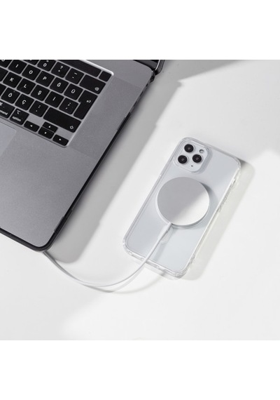 Apple Uyumlu iPhone 14 Pro Max Kilif Magsafe Destekli Seffaf Silikon Kapak 558843819