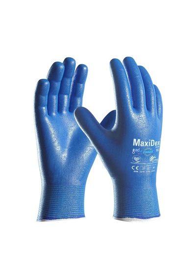 Maxidex 19-007 Hibrit Hijyenik İş Eldiveni Mavi