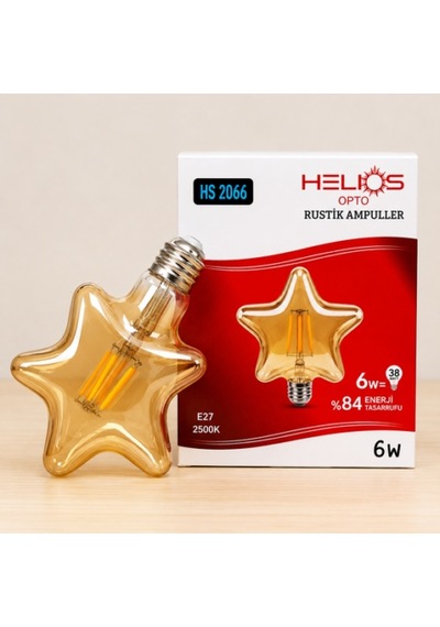 Helıos Yıldız Rustik Led Ampul 6w E27 2500k