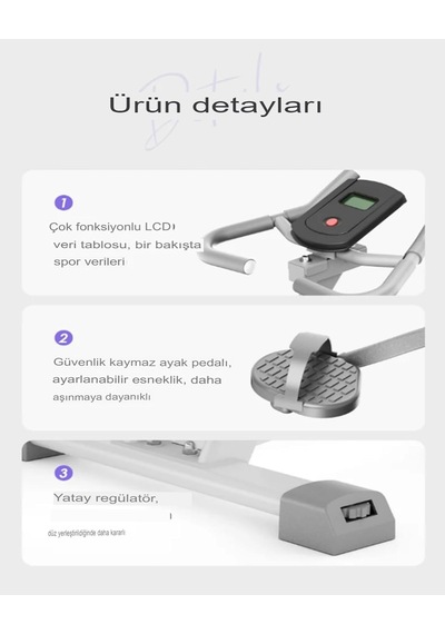 Pb-01 Beyaz Koşu Kondisyon Bisikleti Spin Bike Dikey Egzersiz Ev Koşu Bisikleti Genel