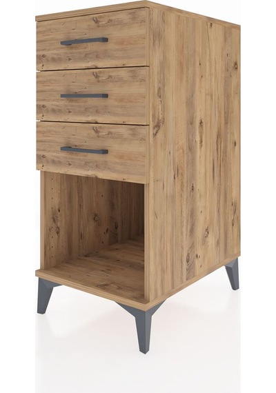 Kronos Komodin 3 Çekmeceli 44x59x96 Çam-çam Atlas Çam