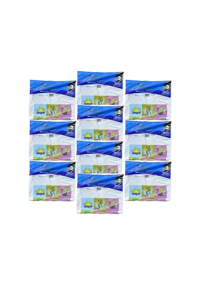 Arma Baskılı Mini Blok Poşet Torba - No : 3 - 30 x 50 CM - Beyaz - 100 Adetlik 10 Paket