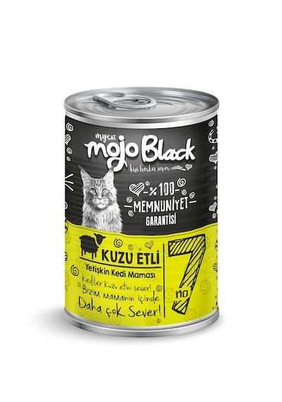 Mycat Mojo Black No:7 Tahılsız Kuzu Etli Yetişkin Kedi Konservesi 12 x 400 G