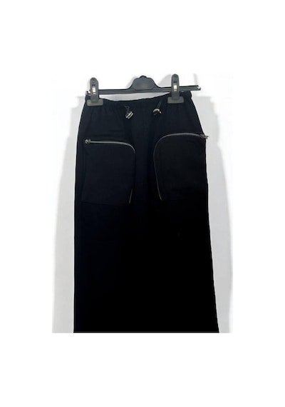 Zekids Kız Çocuk Mevsimlik Beli Lastikli Paçaları Stoper Pantolon-14430 Siyah