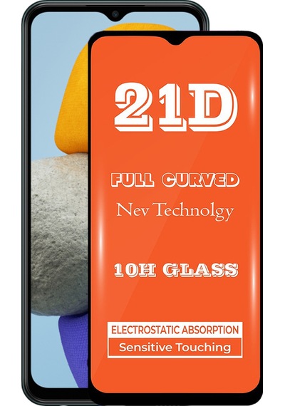Samsung Galaxy M23 ile Uyumlu Tam Kaplayan 21D Temperli Ekran Koruyucu Cam