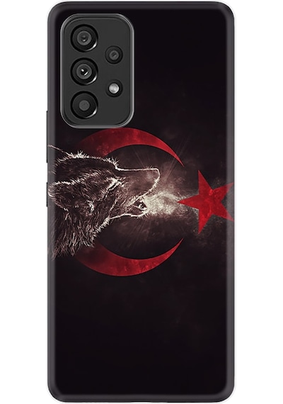 Samsung Uyumlu A53 Kılıf Resimli Silikon Kurt Ve Ay Yıldız 1403