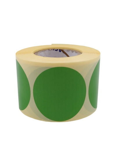 Kuşe Renkli Zemin Baskılı 40mm Çap Etiket 500 Adet