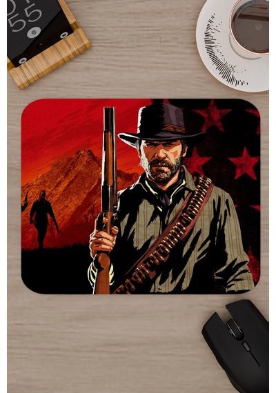 Red Dead Redemption 2 Kaymaz Dikişli Kauçuk Oyuncu Mousepad V3 - 22x18 Gaming Mouse Pad Fare Altlığı