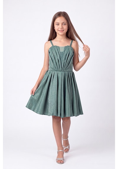 Mnk Baby & Kids Kız Çocuk Meis Kristal Abiye Elbise M00860 Yeşil