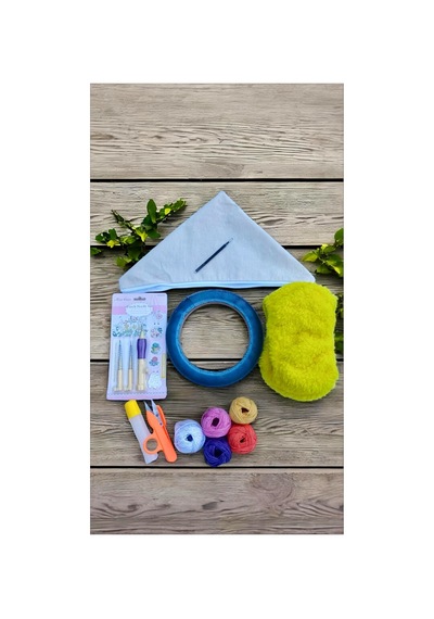 Punch Nakış Kiti 28 Cm Yuvarlak Sihirli/iğneli/telli Kasnak , Punç Başlangıç Seti , Kılıf Hediyeli