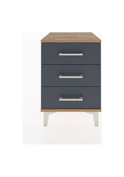 Hyperion Komodin 3 Çekmeceli 44x44x64 Çam-antrasit Atlas Çam