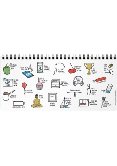Keskin Color Hisli Şeyler Zirvedeyim Canım Duymuyorum Spiralli Planner 13 X 27 Cm Karışık