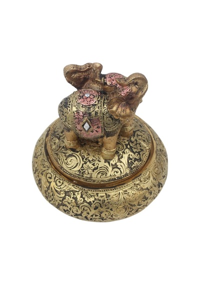 Feng Shui Şans Getiren Fil Biblo Mücevher Kutusu 12 Cm Dekoratif Ev Hediyesi Lüks Tasarım