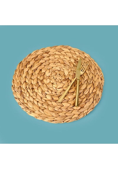 Mien Hasır Amerikan Servis - Kahverengi - 35 Cm Krem