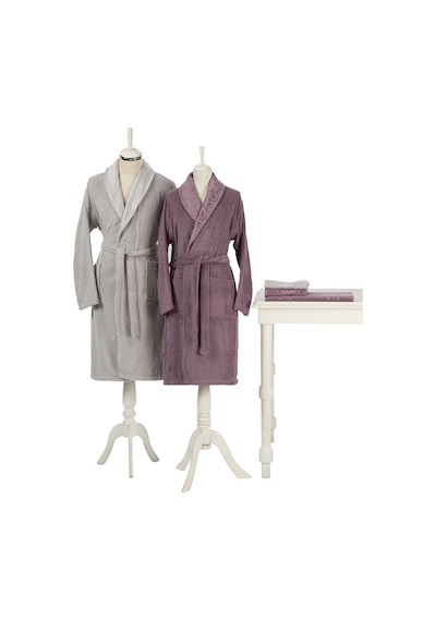 Özdilek Happy Set 5 Parça Aile Bornoz Seti-camellia Gri Mürdüm Mürdüm - Gri