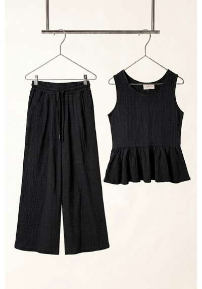Angel&co. Girls Clothing Kız Çocuk Müslin Bluz Pantolon 2'li Takım Siyah - 865558987 Siyah Angel&co. Girls Clothing Kız Çocuk Müslin Bluz Pantolon 2'li Takım Siyah - 865558987 Siyah