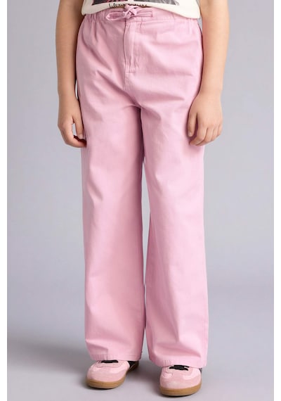 Defacto Wıde Leg Düz Paça Gabardin Pantolon Kız Çocuk G0607a826smpn171 Pembe-pn171